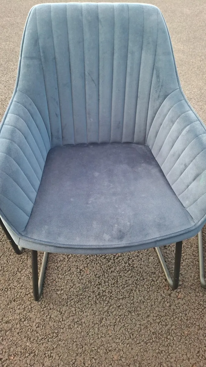 Set of 6 Blue Nolan Fabric Dining Chairs – Stylish - Image 2