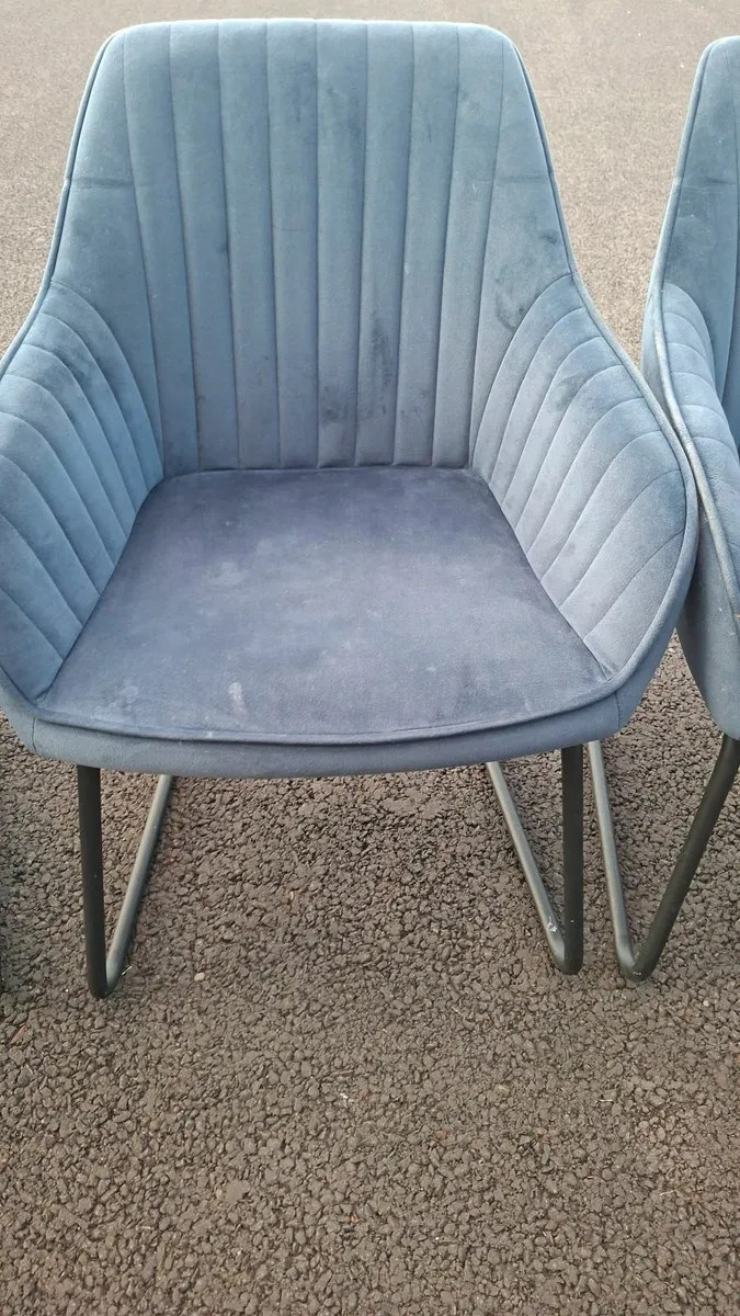 Set of 6 Blue Nolan Fabric Dining Chairs – Stylish - Image 3