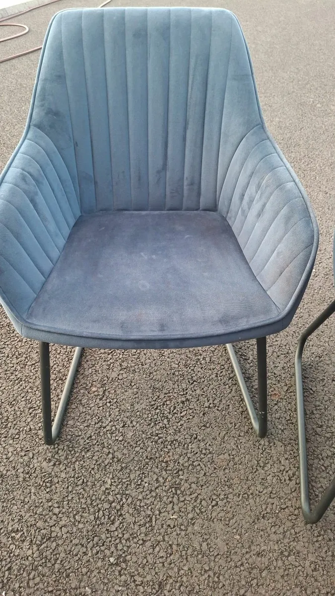Set of 6 Blue Nolan Fabric Dining Chairs – Stylish - Image 4