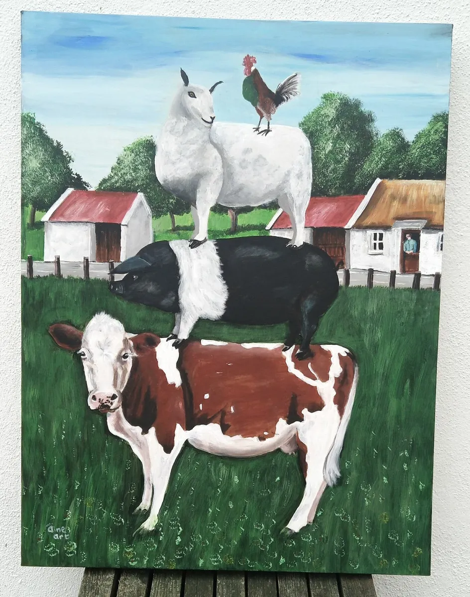Original Painting  Get down, will ye?