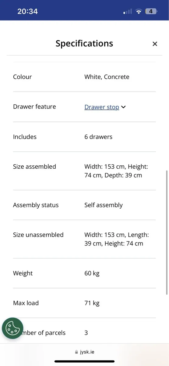 Jysk chest of drawers - brand new - Image 3