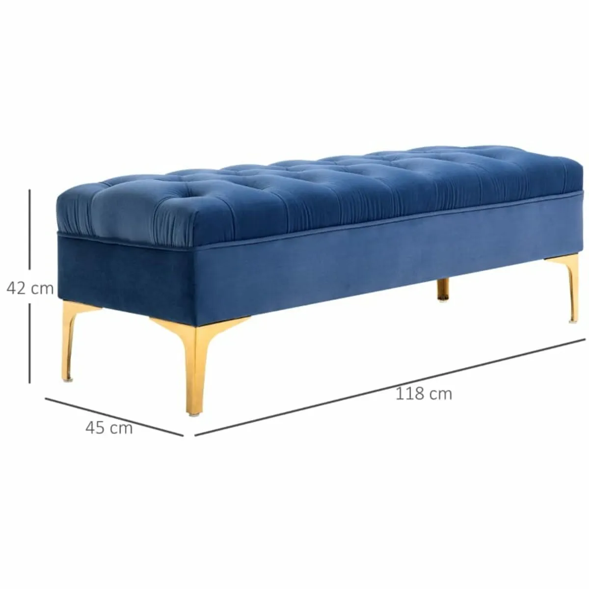 Home Ottoman Bench Footrest Wood Linen for Entrywa - Image 2