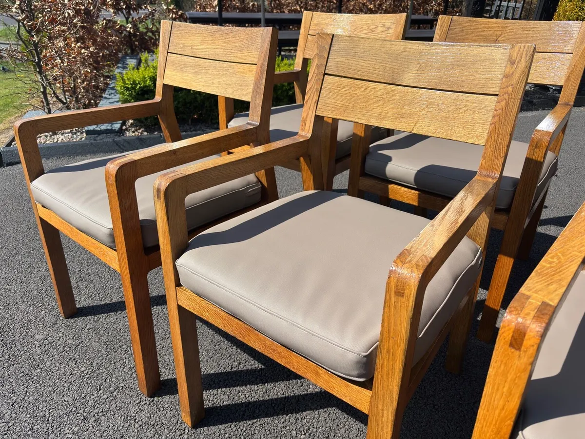 YACHT DINING CHAIRS (6). HEAVY TEAK WOOD. - Image 1