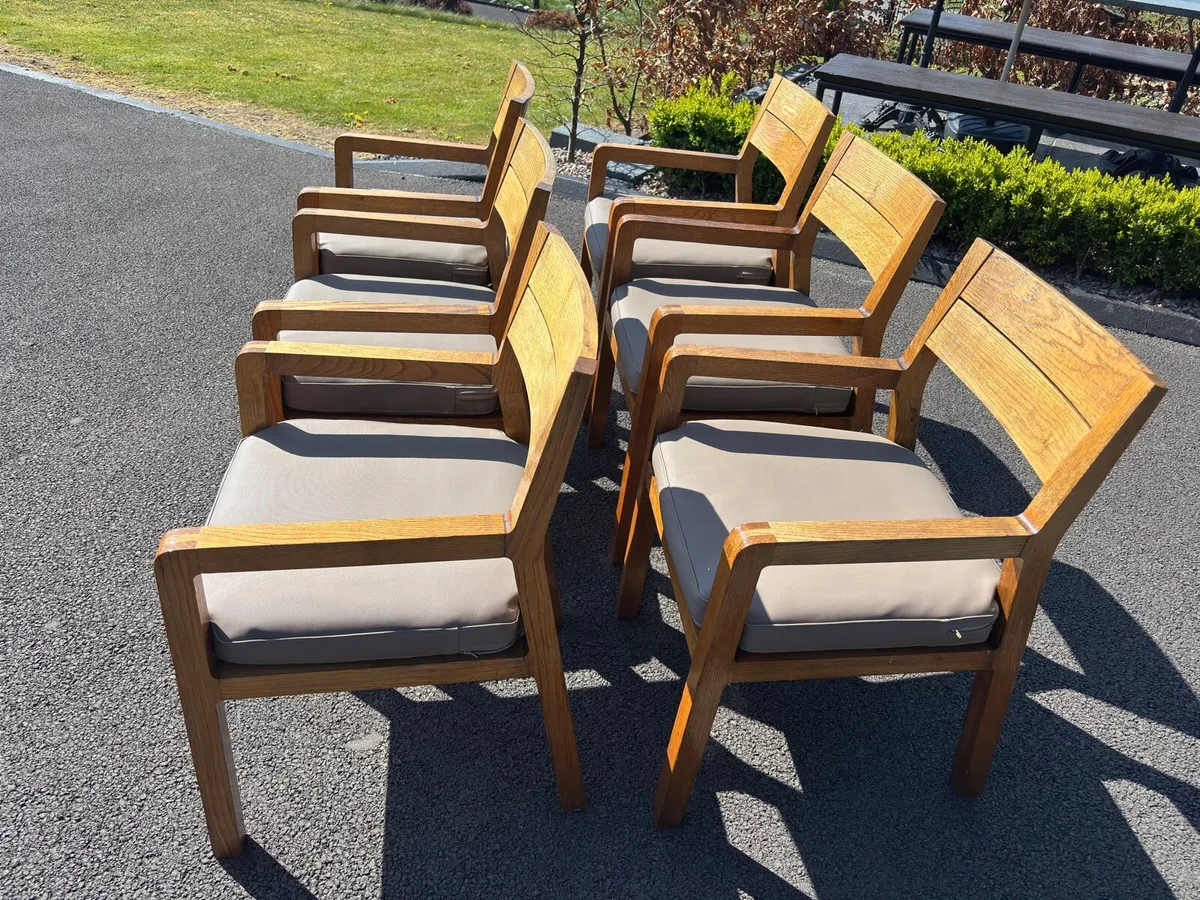 YACHT DINING CHAIRS (6). HEAVY TEAK WOOD. - Image 2