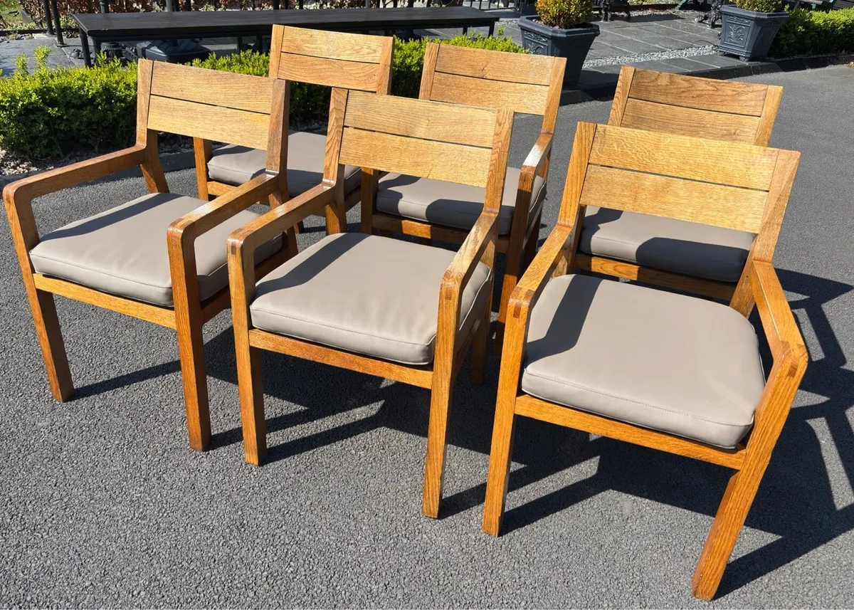 YACHT DINING CHAIRS (6). HEAVY TEAK WOOD. - Image 3