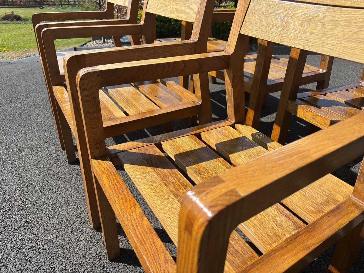 YACHT DINING CHAIRS (6). HEAVY TEAK WOOD. - Image 4