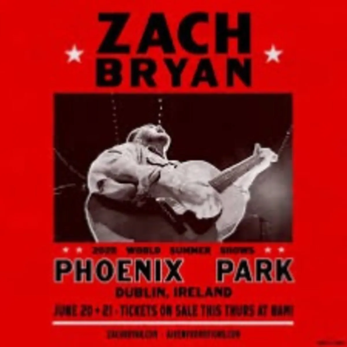2 x Gold Circle Zach Bryan Tickets Friday June 20t