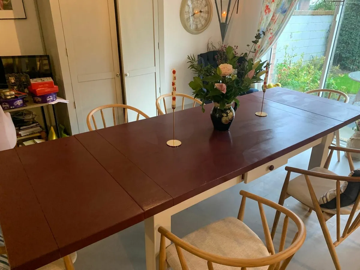 Solid Oak Extendable Dining Table - Image 4