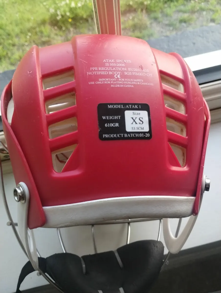 Atak Hurling Helmet Extra Small Red - Image 2