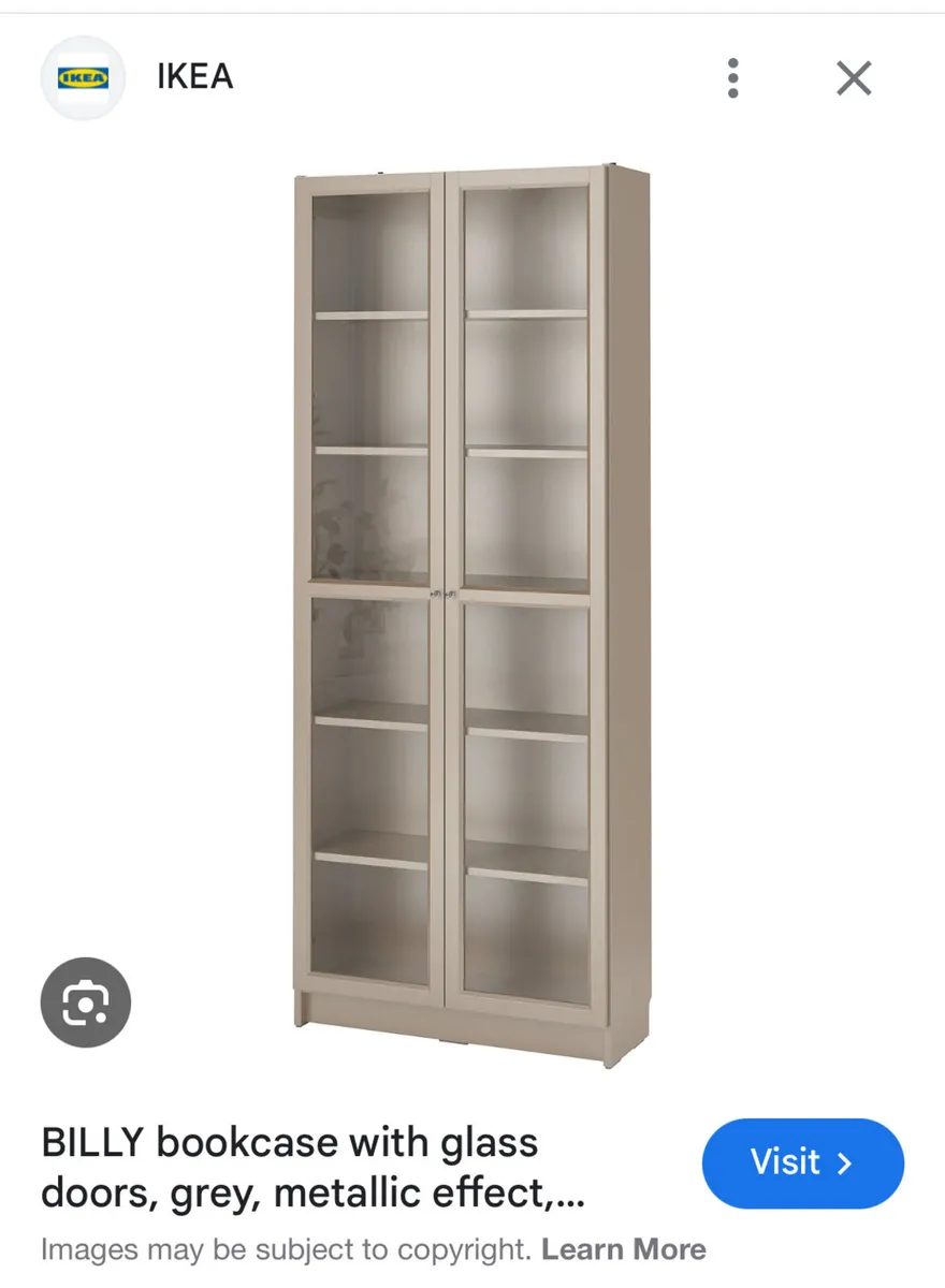 Metallic Grey Oxberg doors for Billy Bookcase - Image 1