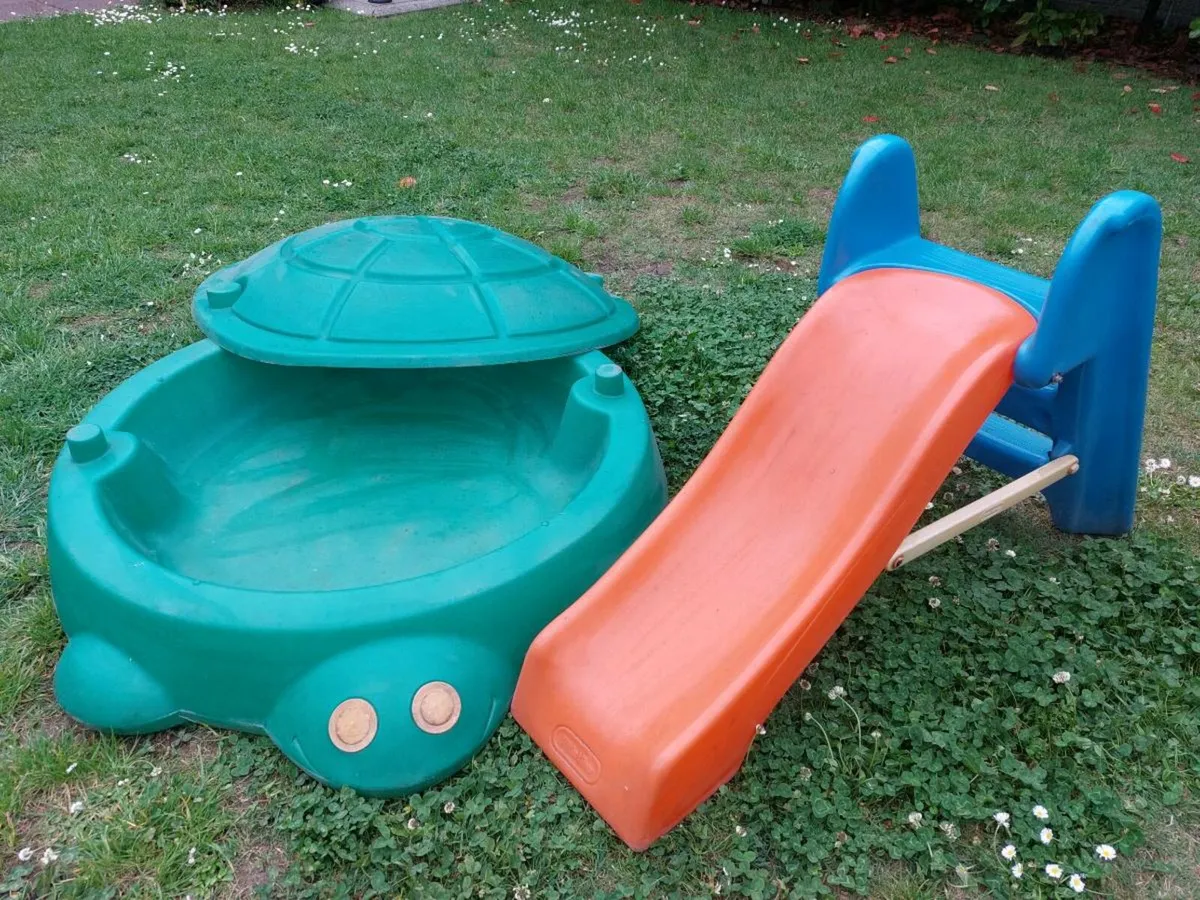Slide and outside water bath