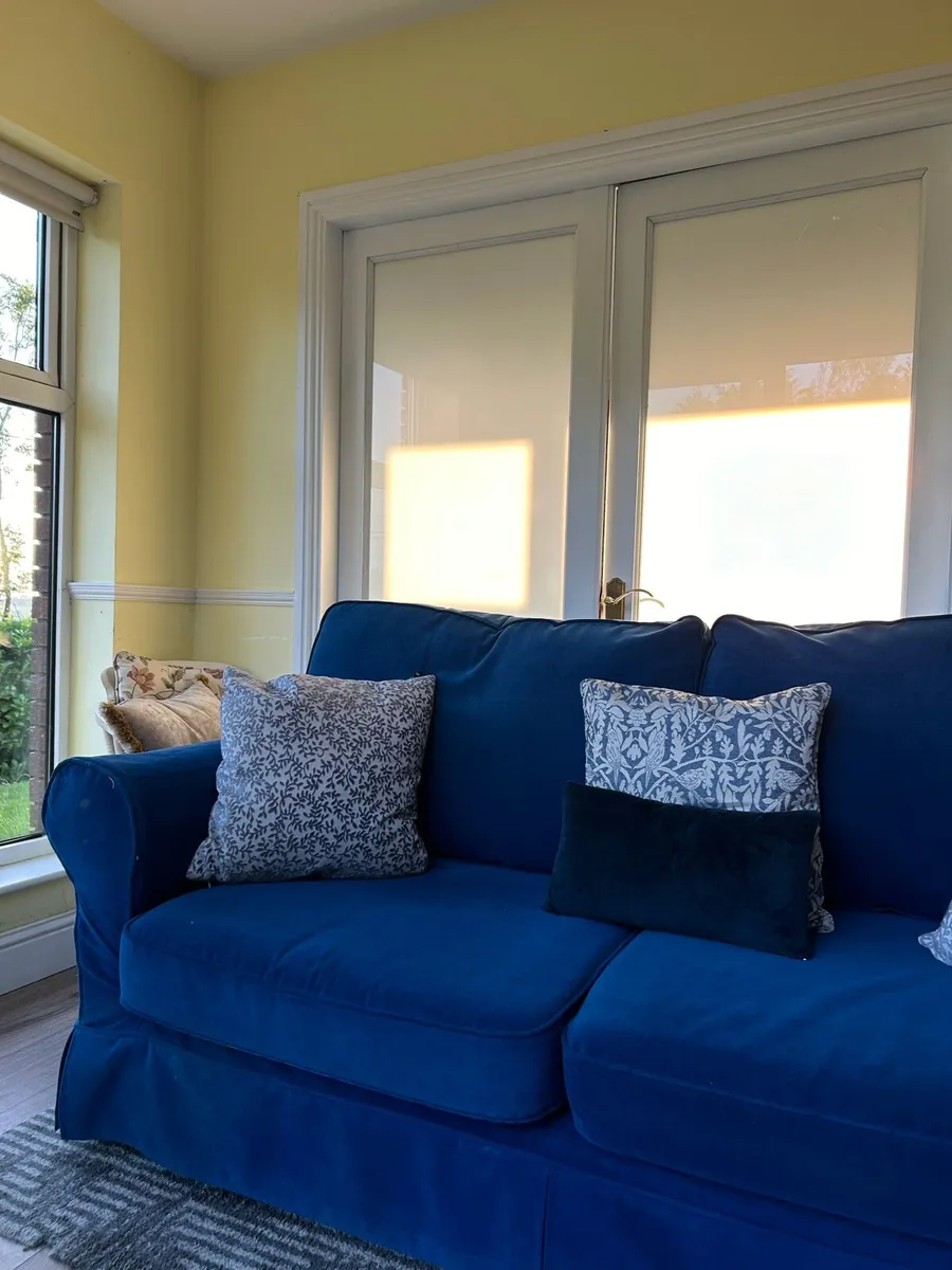Royal Blue Upholstered 2.5 Seater Couch - Image 1