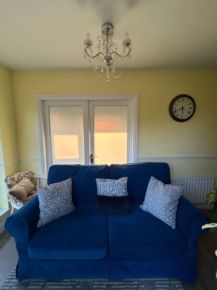 Royal Blue Upholstered 2.5 Seater Couch - Image 2
