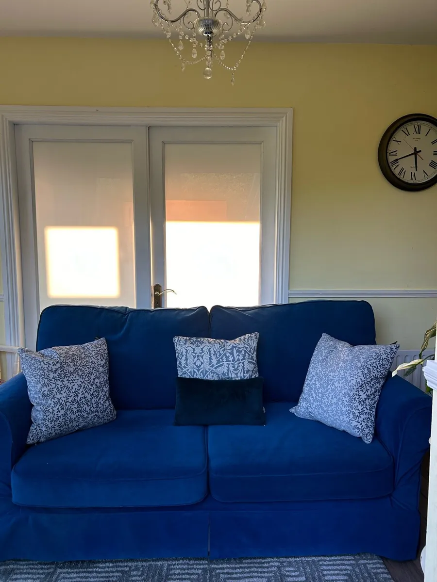 Royal Blue Upholstered 2.5 Seater Couch - Image 3