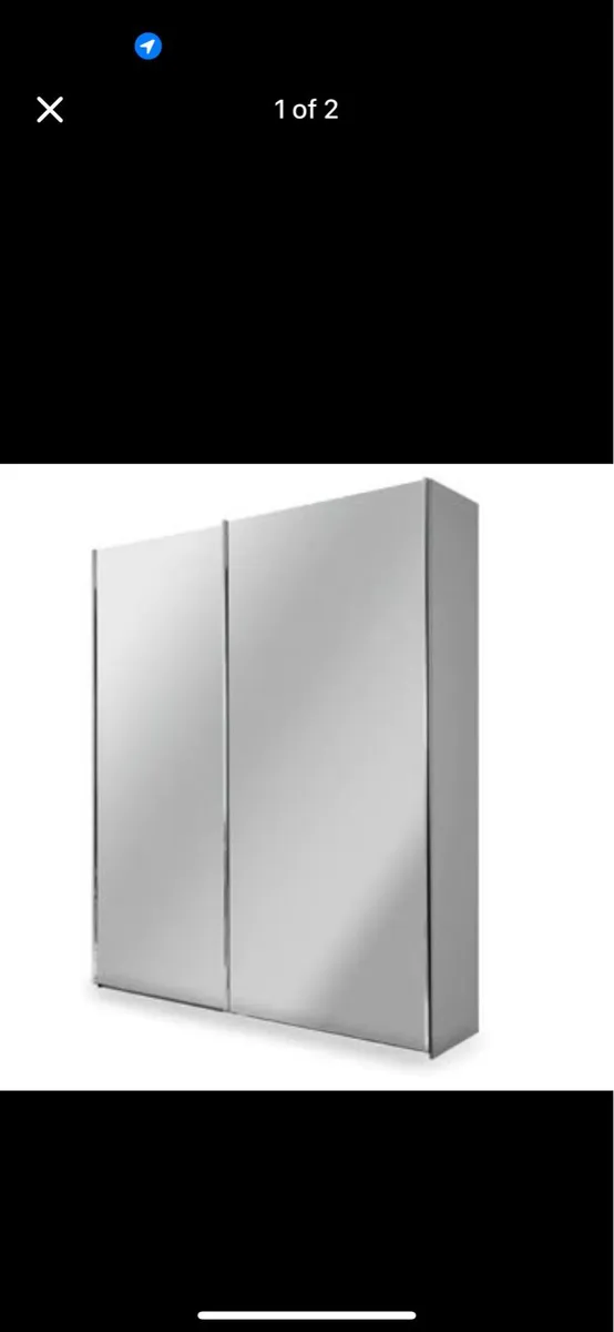 Solid Wood and Glass Sliding Wardrobe - Image 2