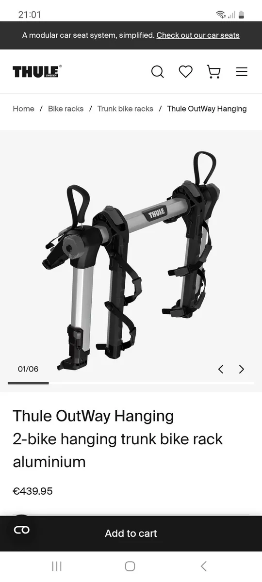 Thule 2 bike rear carrier - Image 1