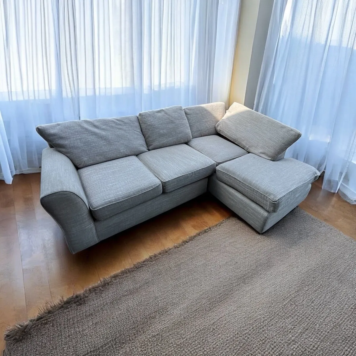 Grey corner sofa set couch delivery available - Image 1