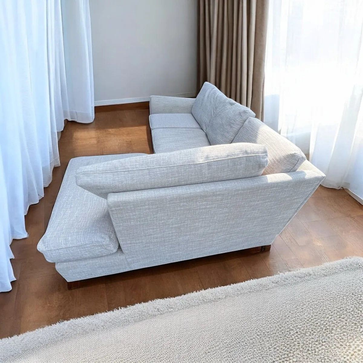 Grey corner sofa set couch delivery available - Image 3