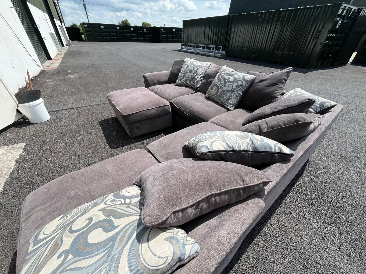 Large grey corner sofa set delivery available - Image 2