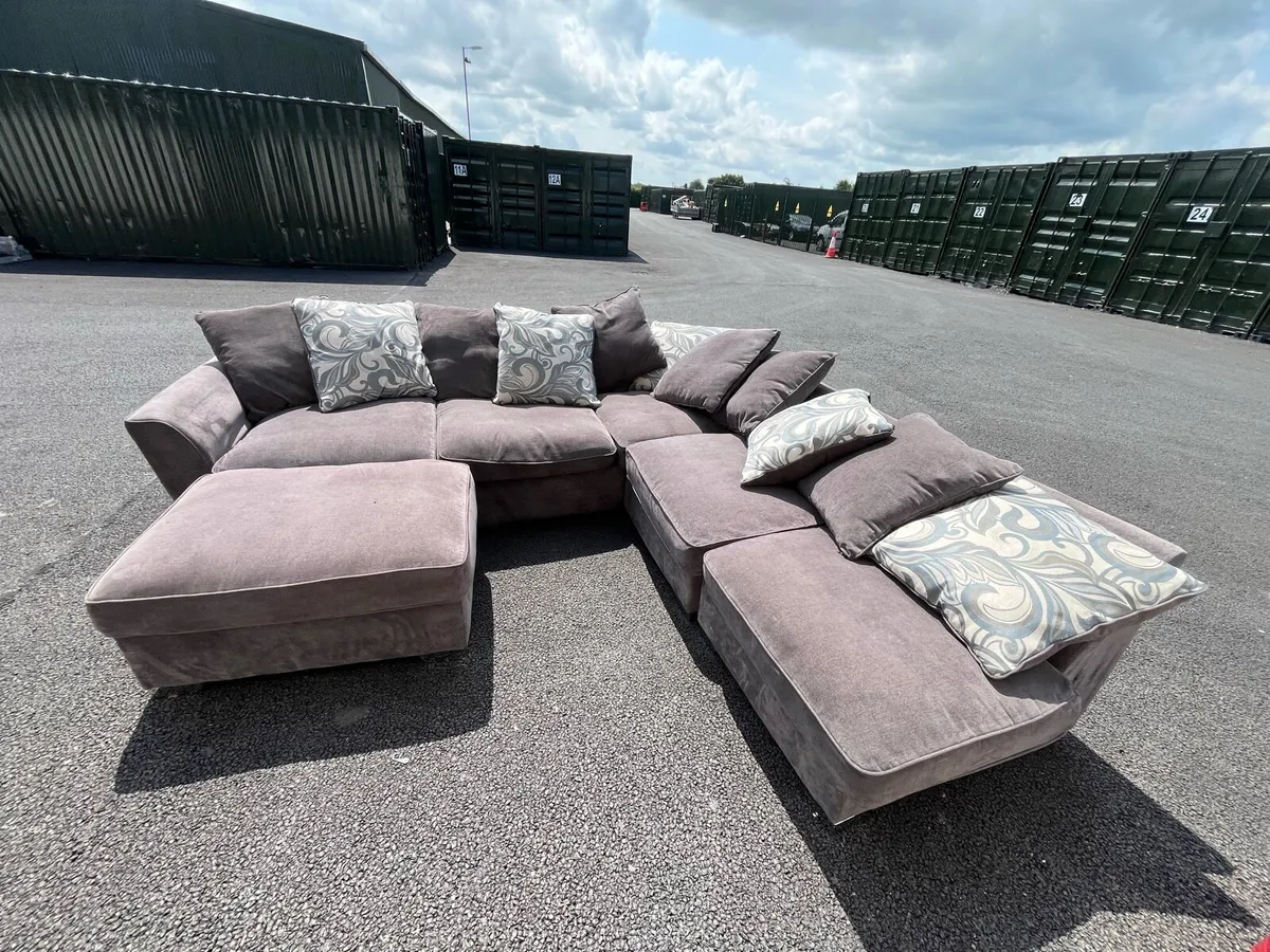 Large grey corner sofa set delivery available - Image 3