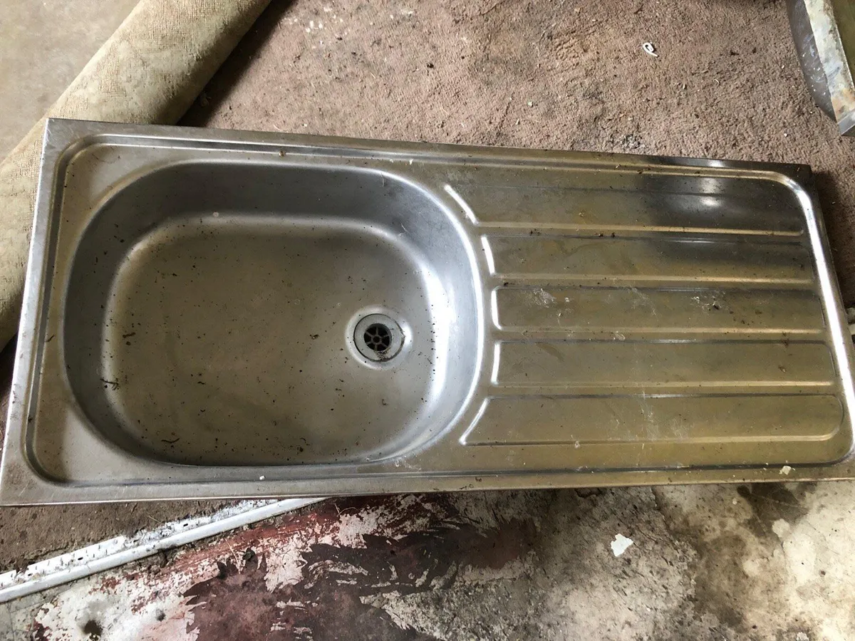 Stainless steel basin and draining board - Image 2