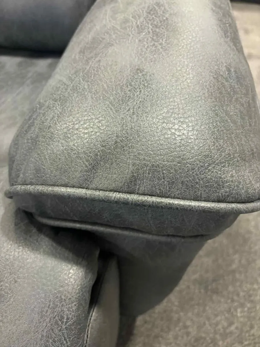 New grey fabric sofa recliner with cup holders - Image 2