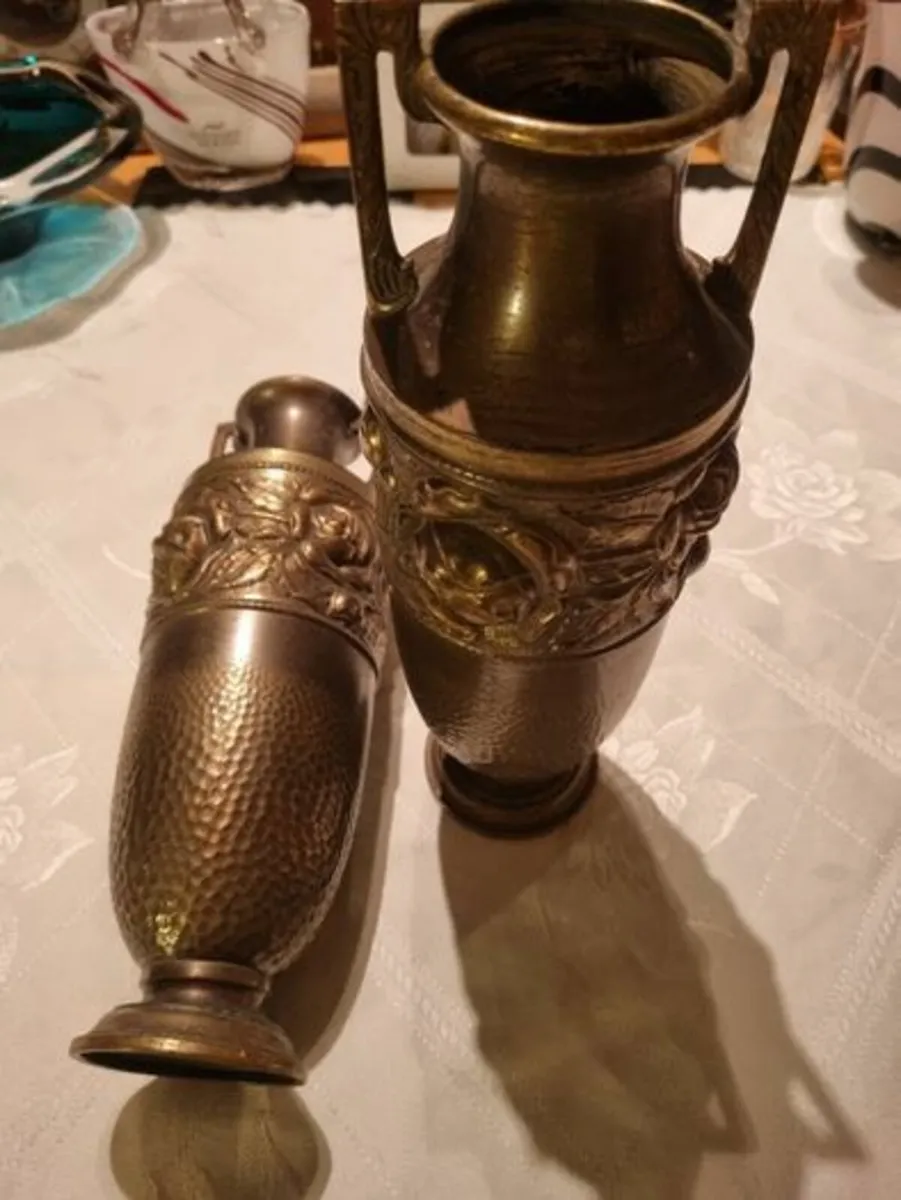 Art Nouveau Brass Vases, Beldray, - Image 4