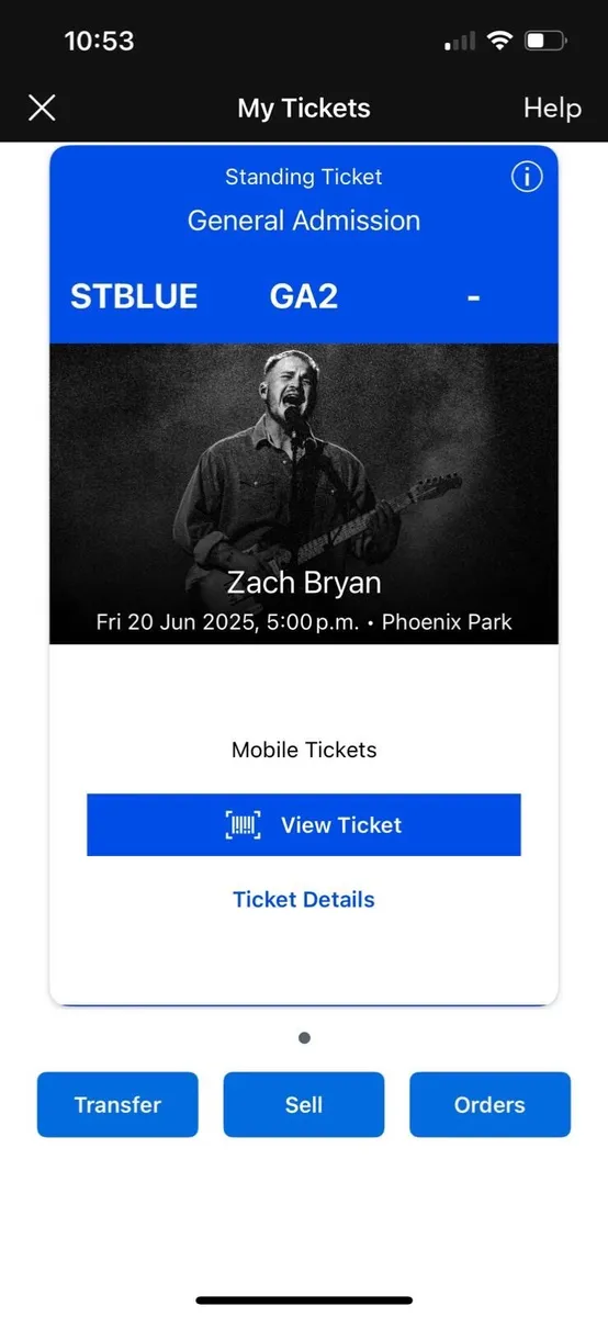 Zach Bryan Ticket - Friday 20th June
