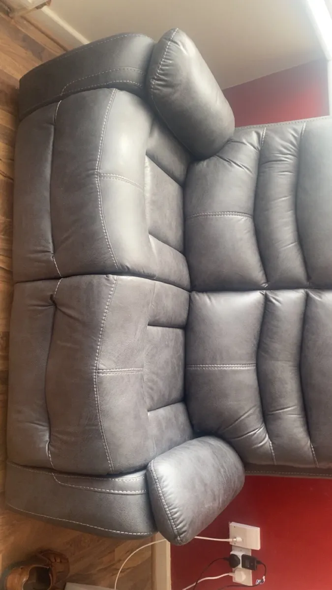 GREY fabric 2 seater recliner Couch - Image 2