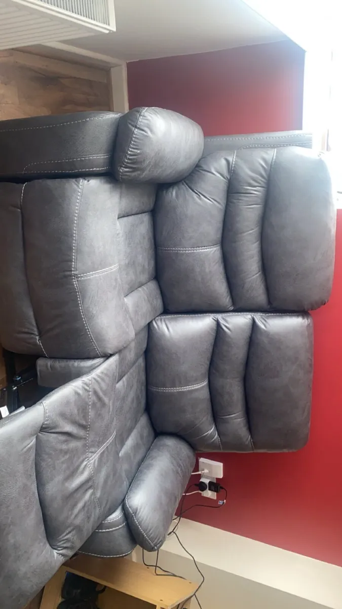 GREY fabric 2 seater recliner Couch - Image 4