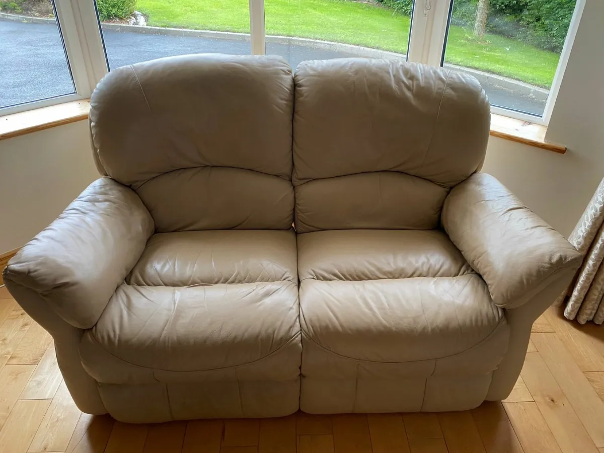 SOFA 3-2-1  Biege Leather Electric Recliners - Image 3