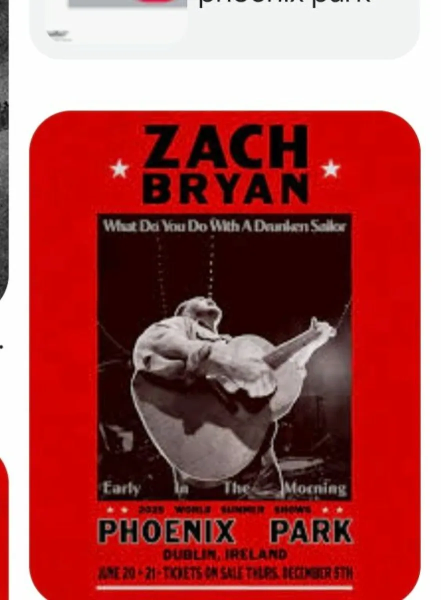Zach bryan tickets x 2 gold circle Fri night - Image 2