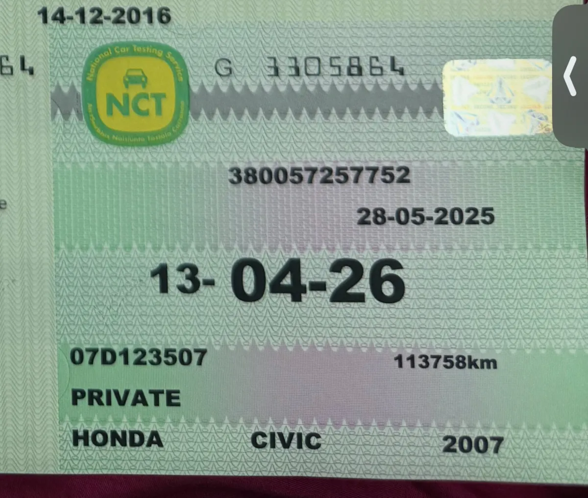Honda civic hybrid for sale with fresh NCT - Image 3