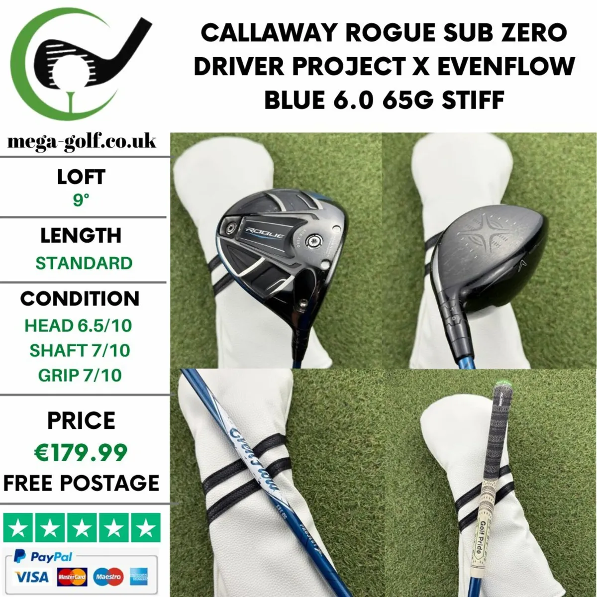 CALLAWAY ROGUE SUB ZERO DRIVER / 9° / STIFF - Image 1
