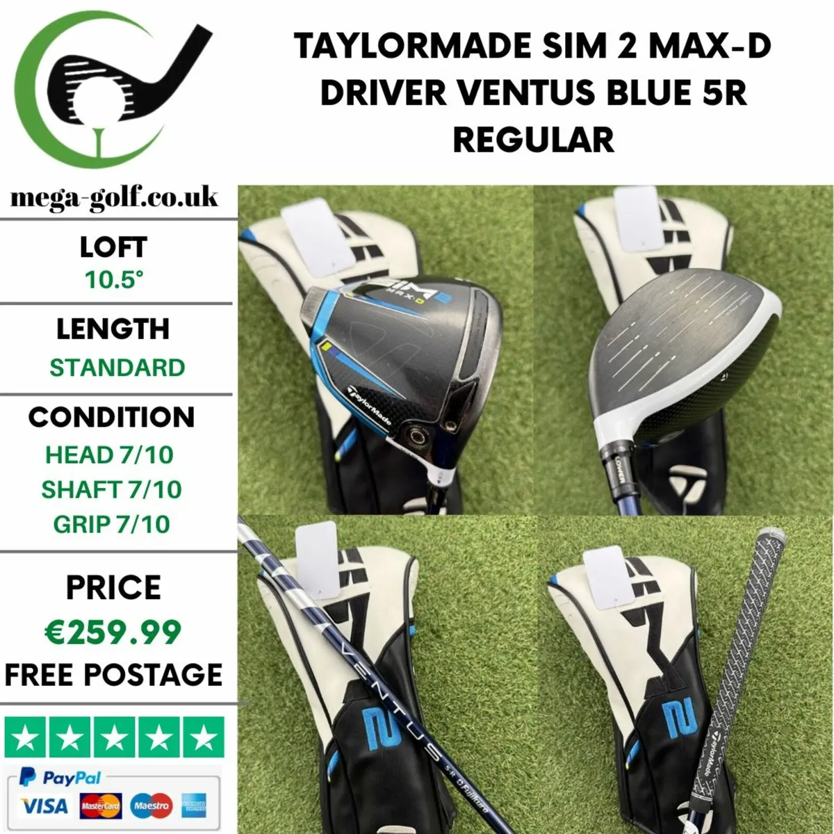 TAYLORMADE SIM 2 MAX-D DRIVER / 10.5° / REGULAR - Image 1
