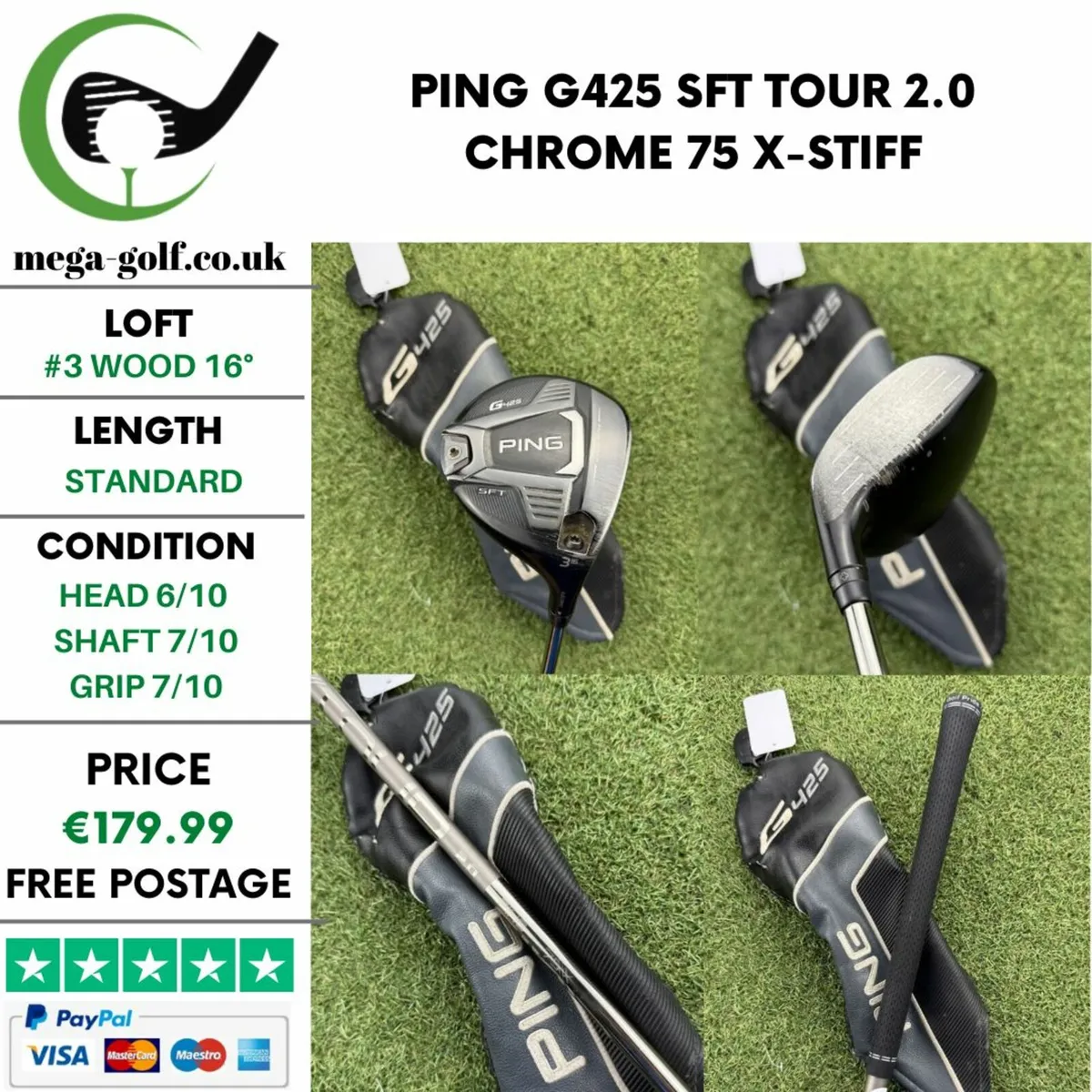 PING G425 SFT #3 WOOD 16° / X-STIFF - Image 1