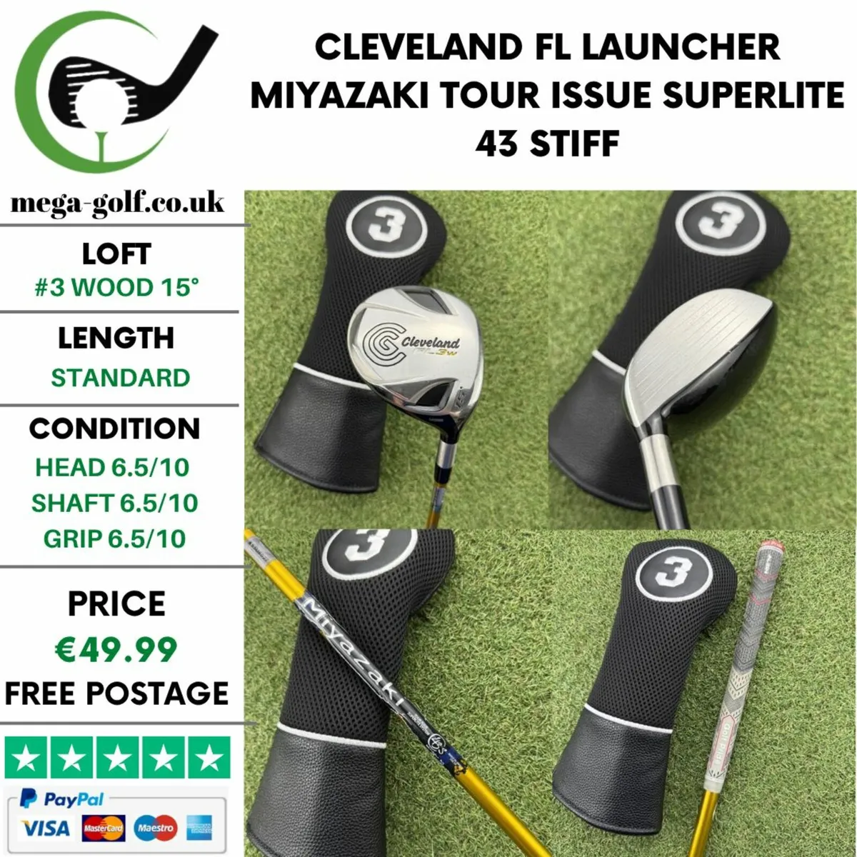 CLEVELAND FL LAUNCHER #3 WOOD 15° / STIFF - Image 1