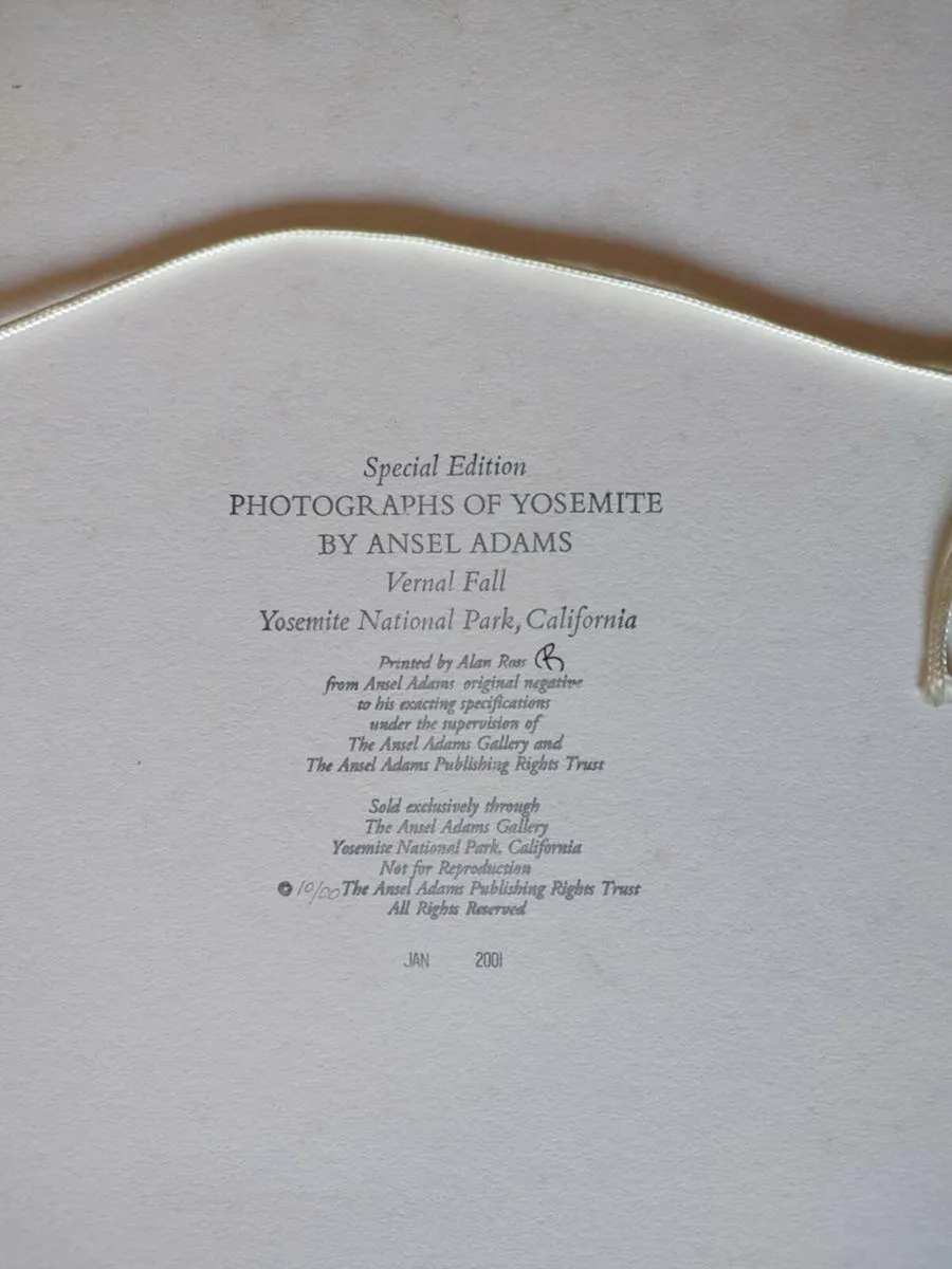Ansel Adams, Vernal Fall, Gelatin Silver Print - Image 2