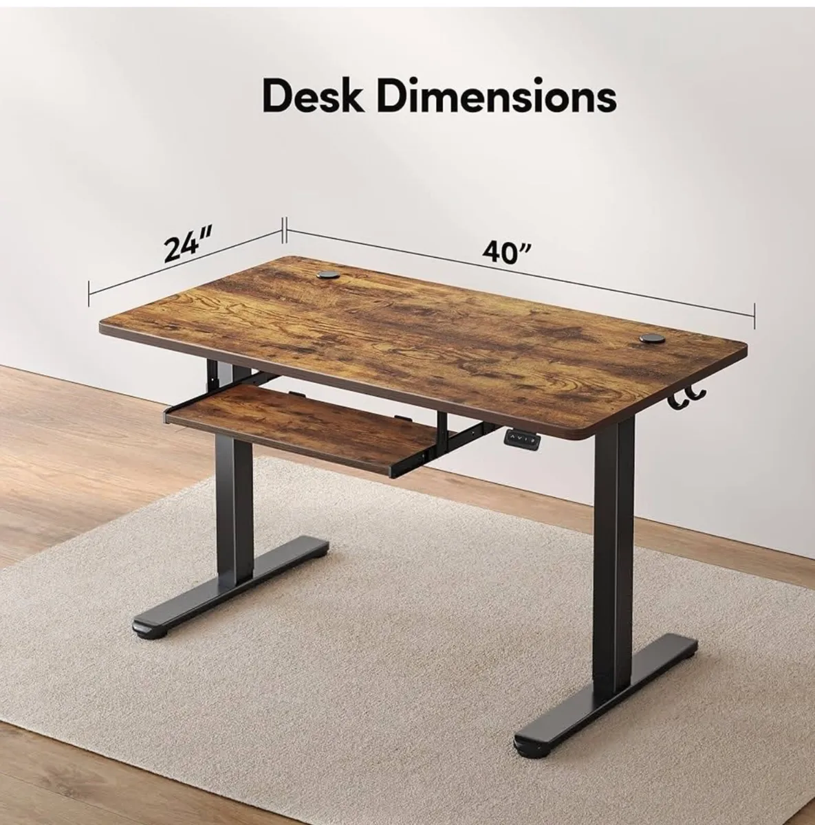 Height Adjustable Electric Standing Desk with Keyb - Image 4