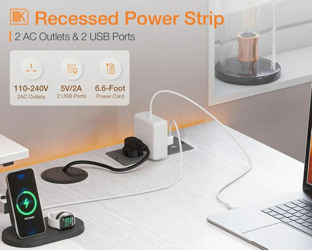 Corner Desk Drawer Office Desk Power Outlet 160x80 - Image 2