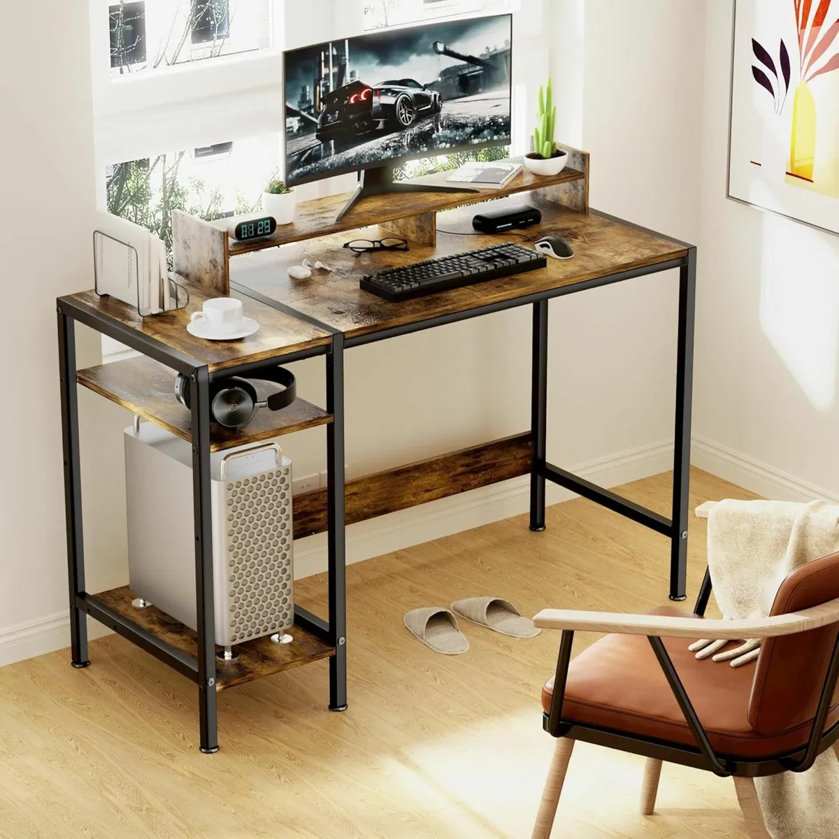 Gaming Computer Desk 120x50cm Office Desk Storage - Image 3