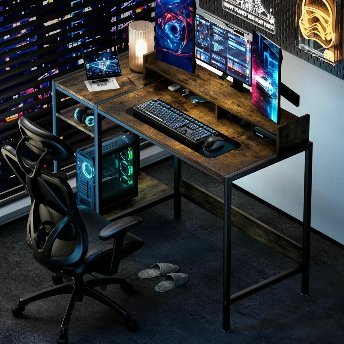Gaming Computer Desk 120x50cm Office Desk Storage - Image 4