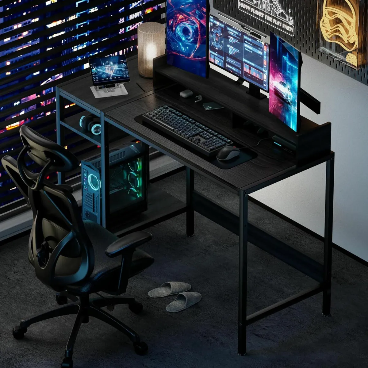Gaming Computer Desk Office Storage Shelf 120x50cm - Image 3