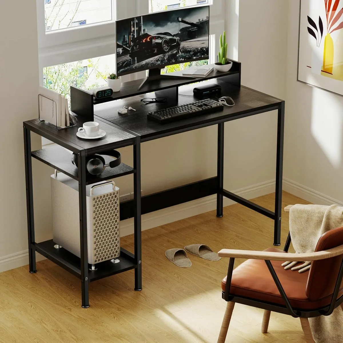 Gaming Computer Desk Office Storage Shelf 120x50cm - Image 4