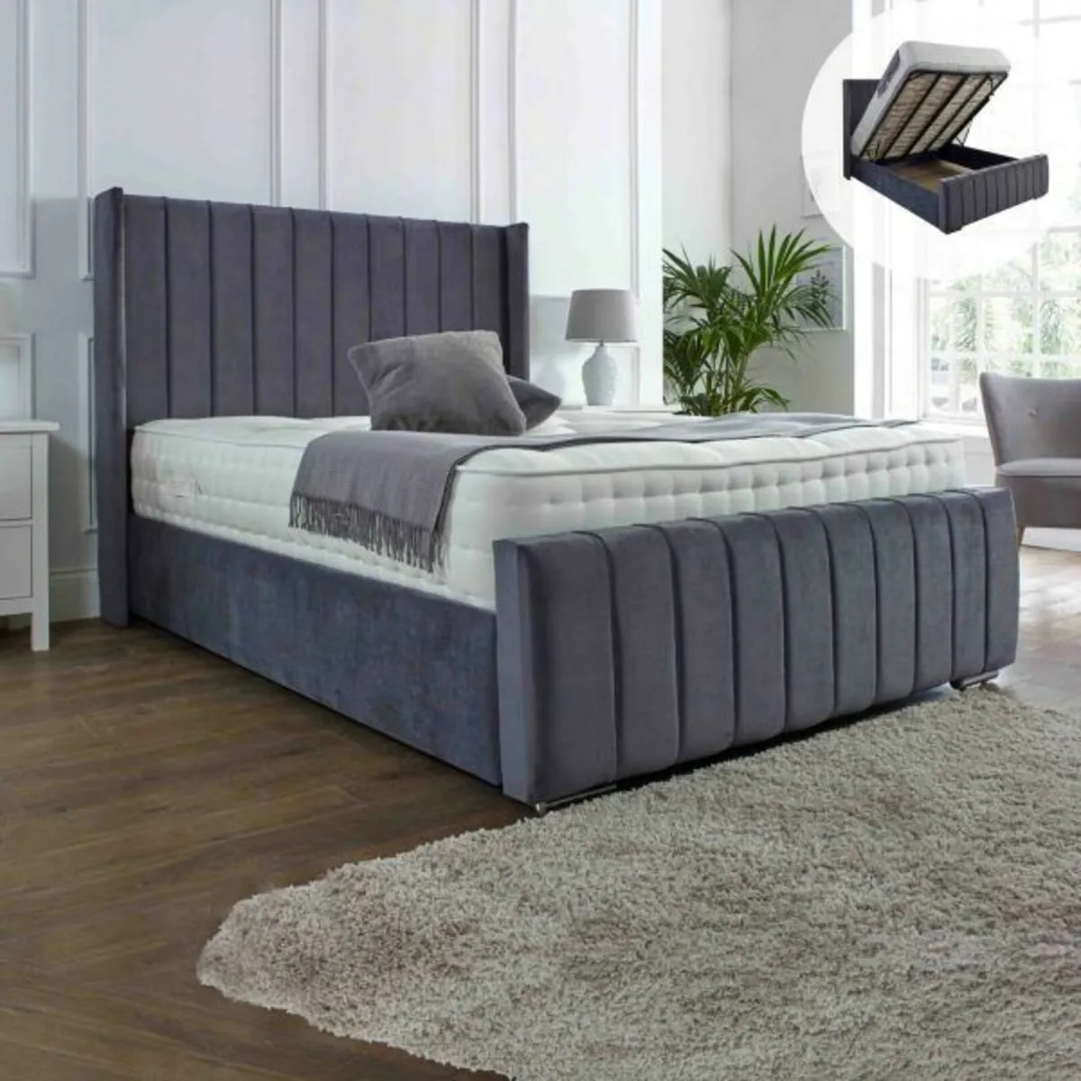New Ottoman Storage Beds Frame Gas Lift  Beds - Image 3