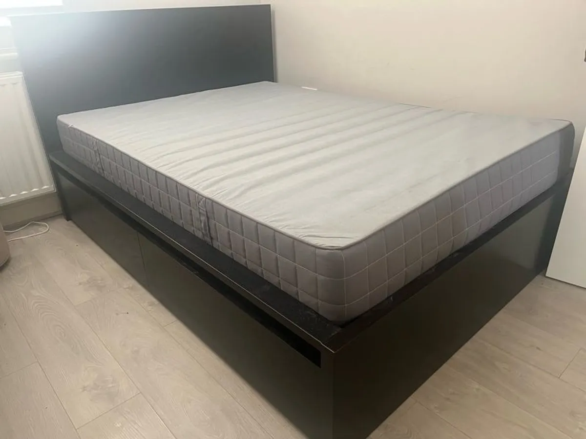 Ikea double bed and mattress - Image 1