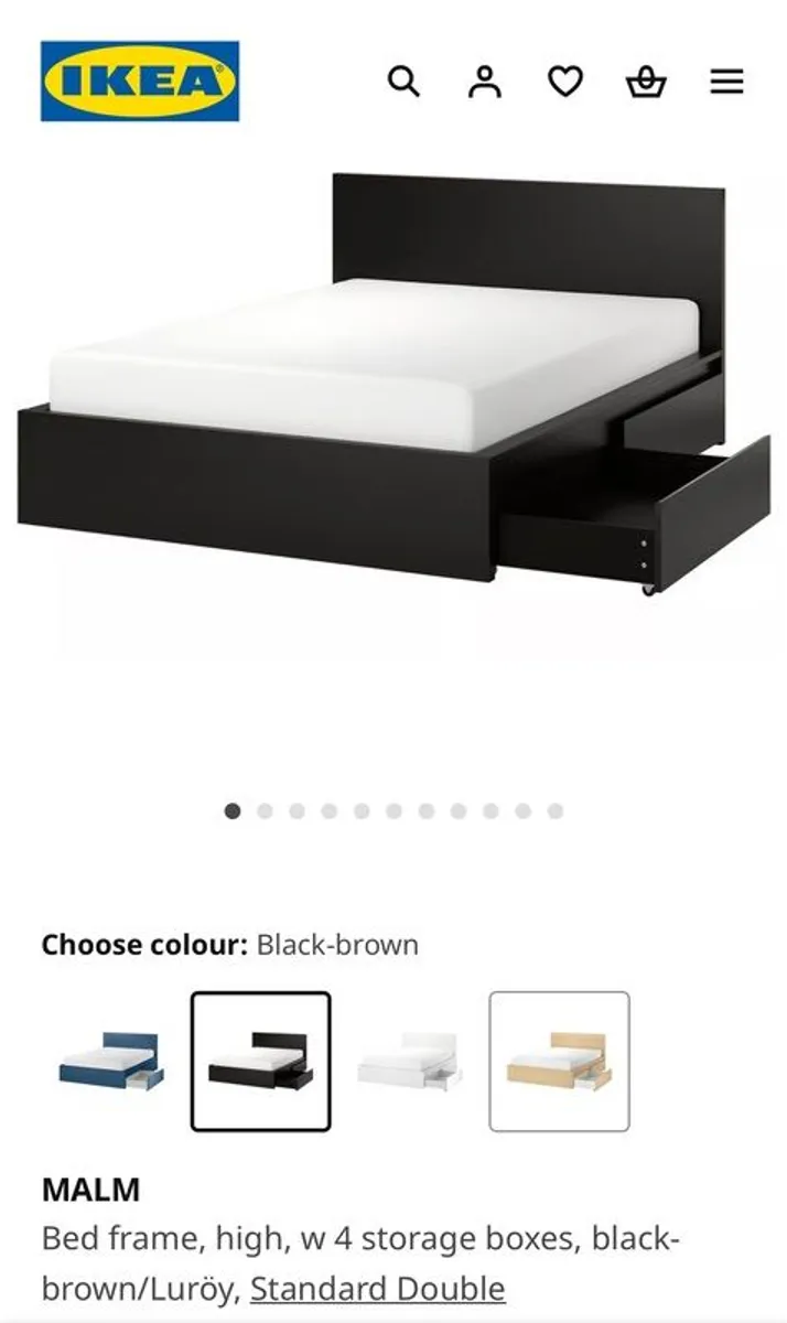 Ikea double bed and mattress - Image 2
