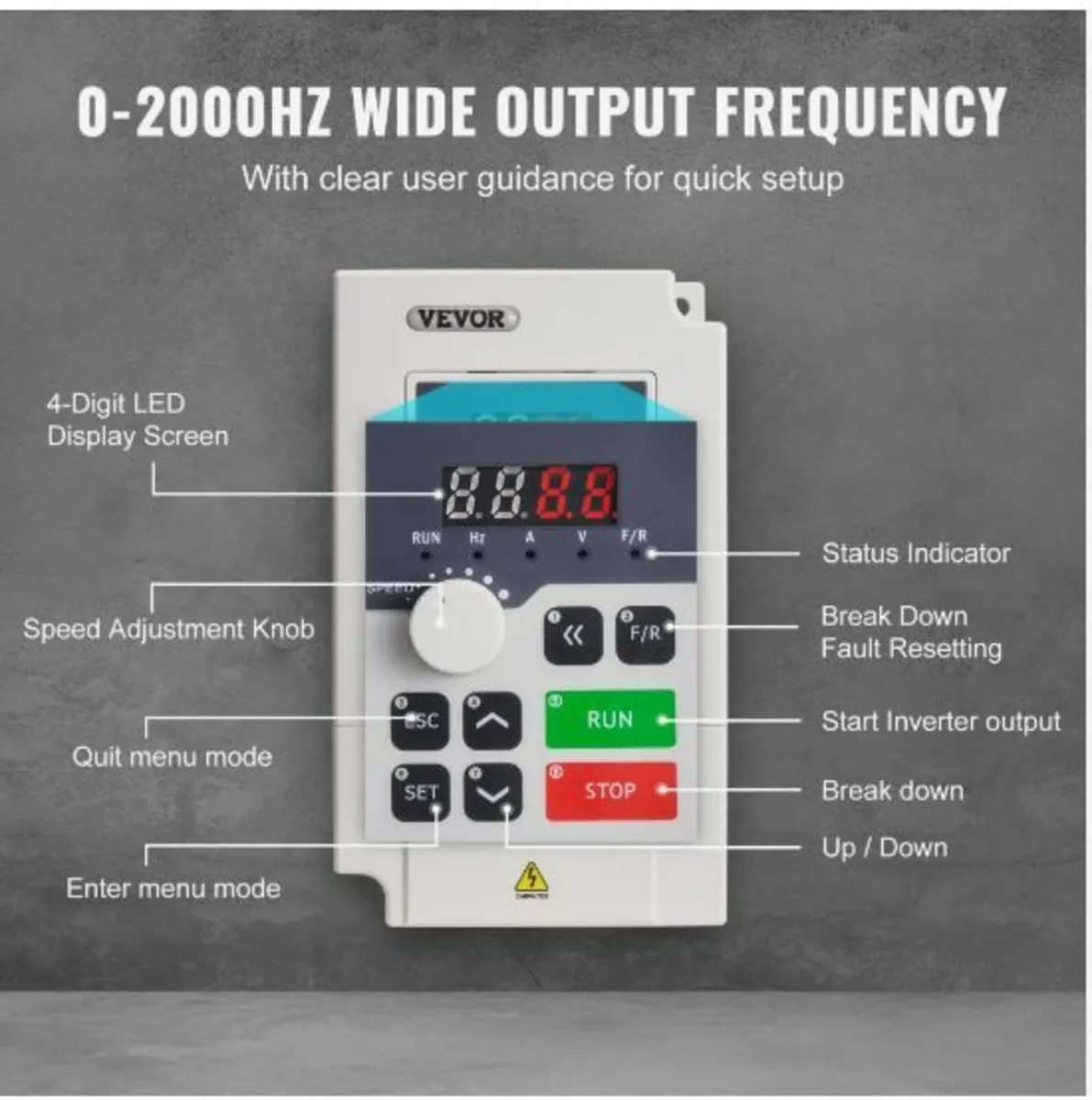 VFD 4HP 3KW 14A 1 or 3 Phase AC 220V Input - Image 4