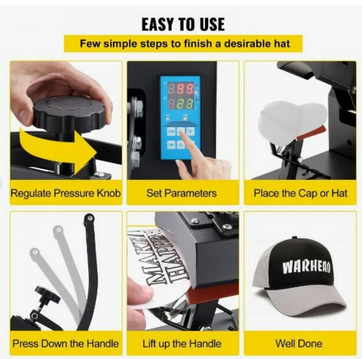 Hat Heat Press 5.5 x 3.5 inch Heat Press Machine - Image 2