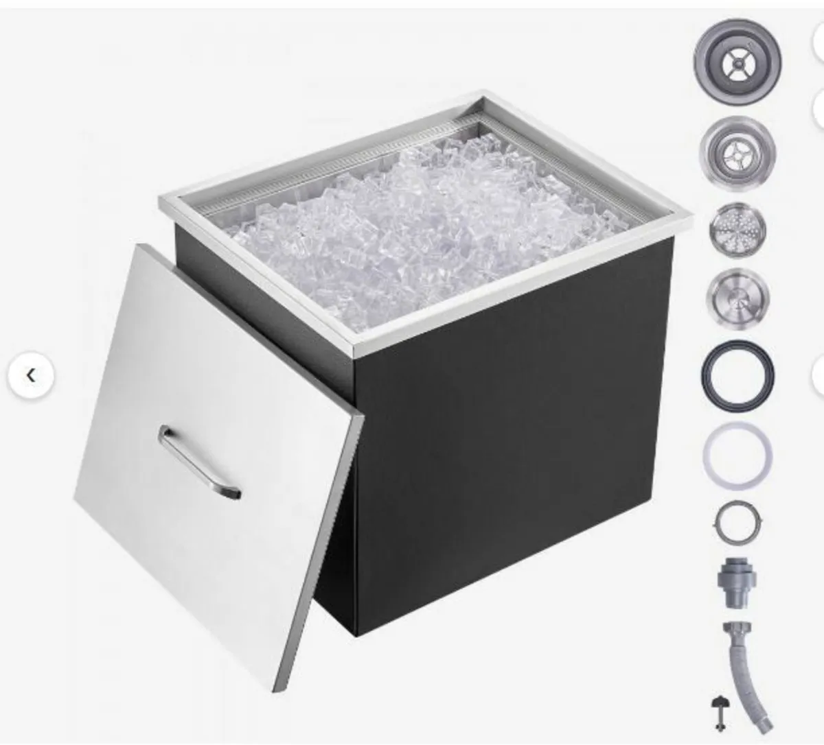 Drop in Ice Chest, 21"L x 17"W x 18"H Stainless - Image 1